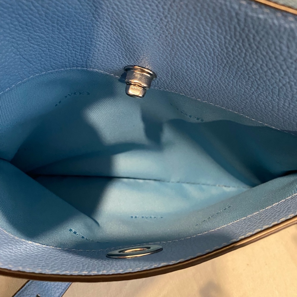 Coach Chaise Pebbled Blue Crossbody Bag - Picture 6 of 11